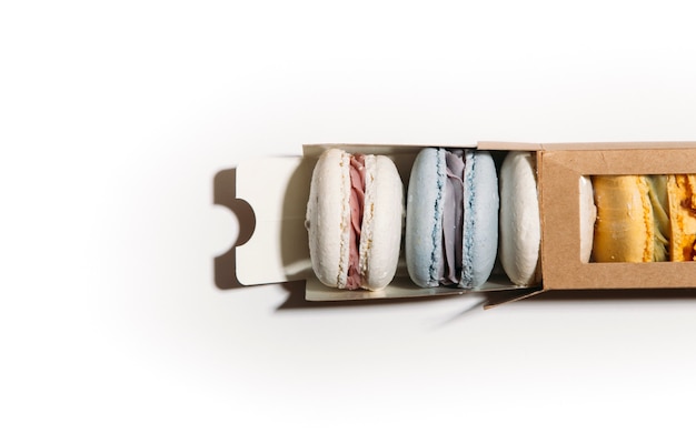 macaroons on a white background