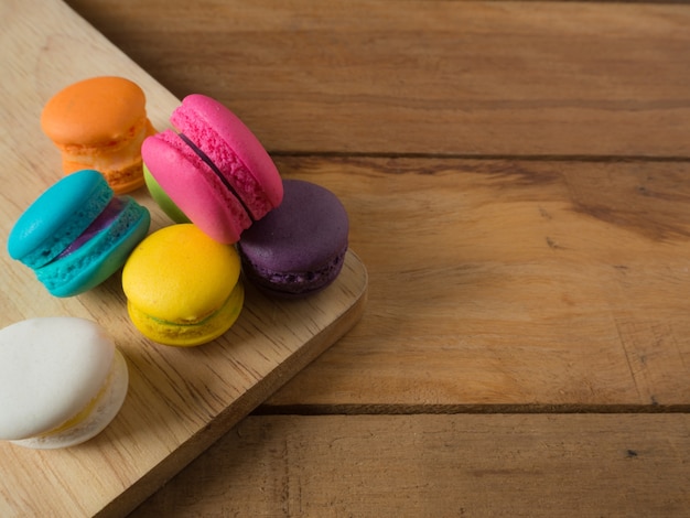 macaroons on wooden