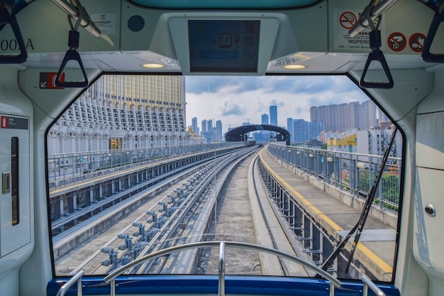 Macau Light Rapid Transit MLRT Taipa LineThe light rail system connects Taipa and Cotai areas