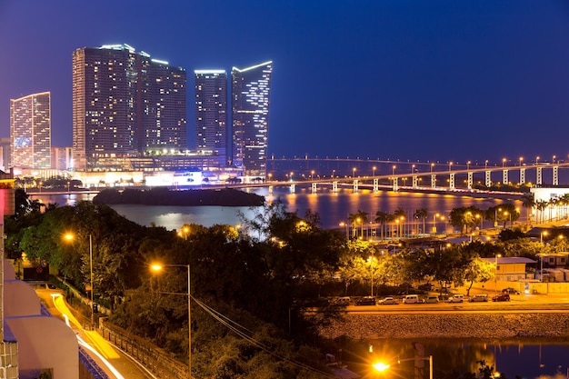 Macau-stad 's nachts