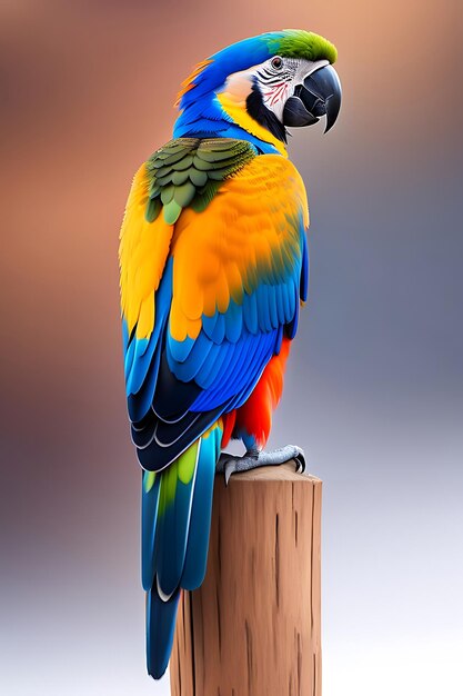 Macaw ara parrot isolated on white background