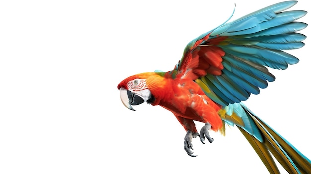 Macaw parrot isolated on white background