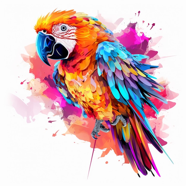 macaw parrot with beautiful art