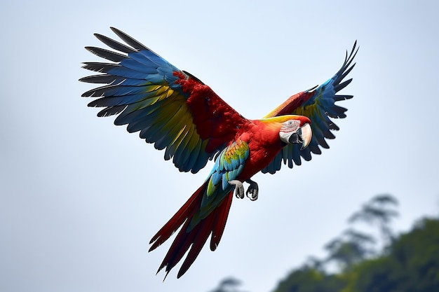 Macaw Taking Flight in Imagination Generative Ai