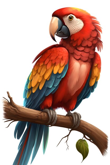 macaws bird isolated on white background