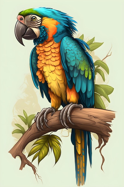 macaws bird isolated on white background