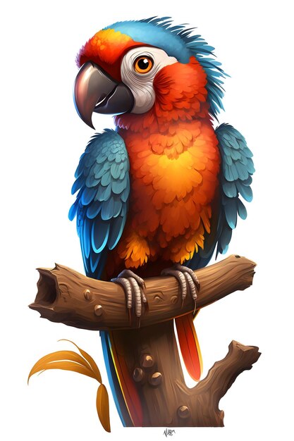 macaws bird isolated on white background