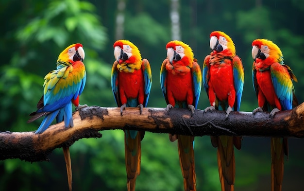 Macaws in their Amazon Rainforest Habitat Generative AI