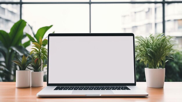 Foto macbook witte lege mockup