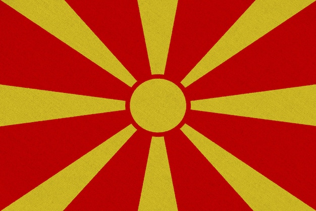 Photo macedonia fabric flag