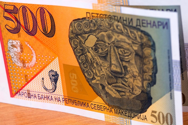 Macedonian money 500 denar a bacckground