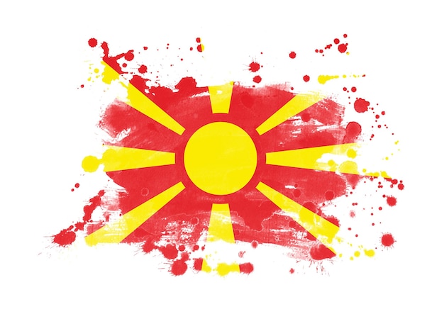 Macedonië vlag grunge geschilderde achtergrond