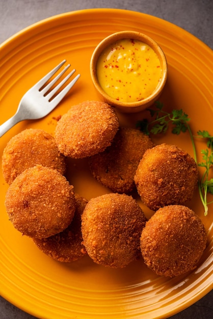 Macher chop bengali style fish cutlet or pakora a popular\
festival snack from west bengal