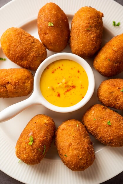 Macher Chop Bengali style fish cutlet or pakora a popular festival snack from west Bengal