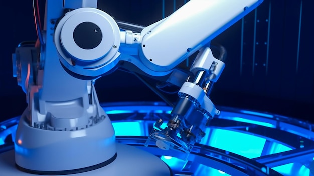 Фото Искусственный интеллект робот работает с людьми в офисе и производстве для промышленной революции и автоматизации производственного процесса гуманоидные роботы искусственный интеллект безработица генеративная искусственная интеллект иллюстрация