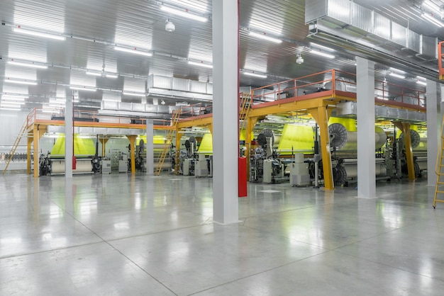 Machine and equipment in the weaving shop  Industrial textile factory