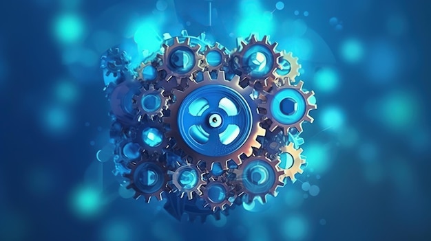 machine gear low poly design