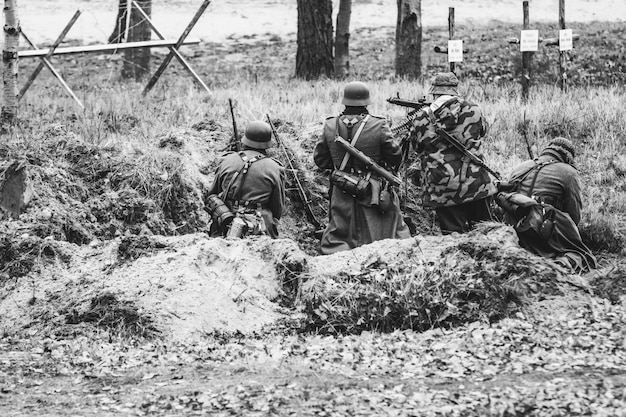 Photo machine-gun crew wehrmacht soldiers, germany