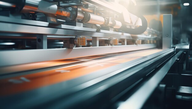 A machine is printing a roll of paper