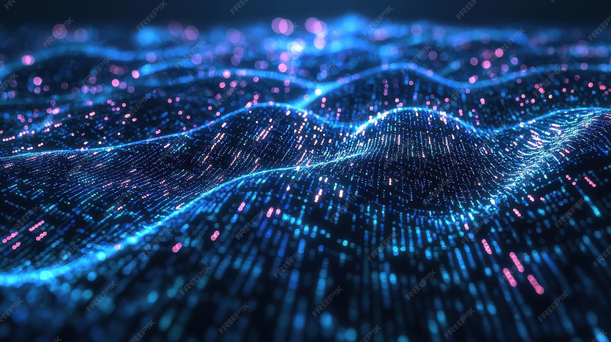 A machine learning algorithm visualized on a digital interface data ...