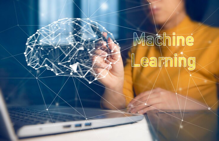 Photo machine learning technology business concept