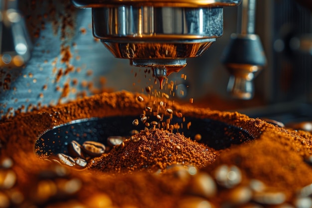 Machine Pouring Coffee Into a Bowl