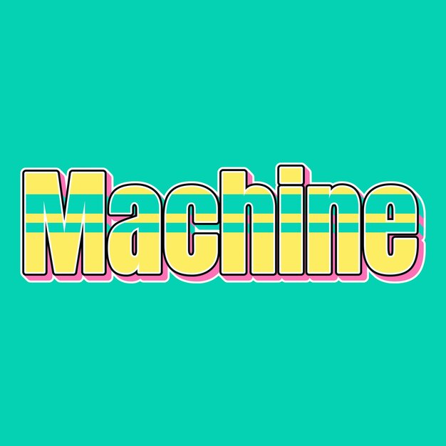 Photo machine typography vintage 90s 3d design yellow pink text background photo jpg