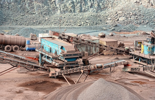 Photo machineries at open-pit mine