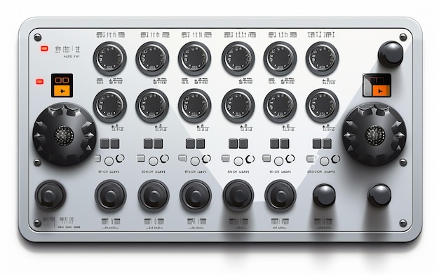 Фото Машинная панель с кнопками и выключателями