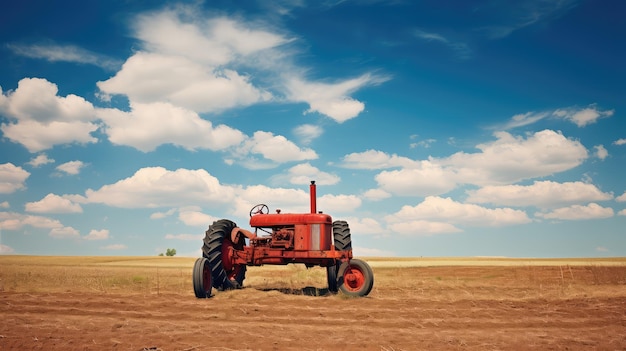 Machinery tractor on farm