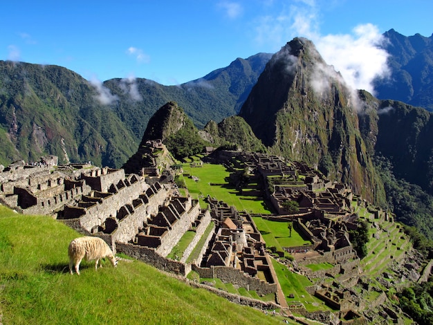 Machu Picchu is de hoofdstad van het Inca-rijk in het Andesgebergte, Peru, Zuid-Amerika