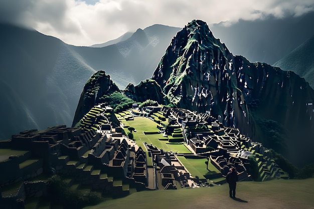 Machu Picchu a Peruvian Historical Sanctuary Neural network AI generated