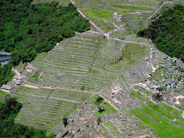 Machu Picchu-ruïnes van Inca-rijk in het Andesgebergte Peru Zuid-Amerika