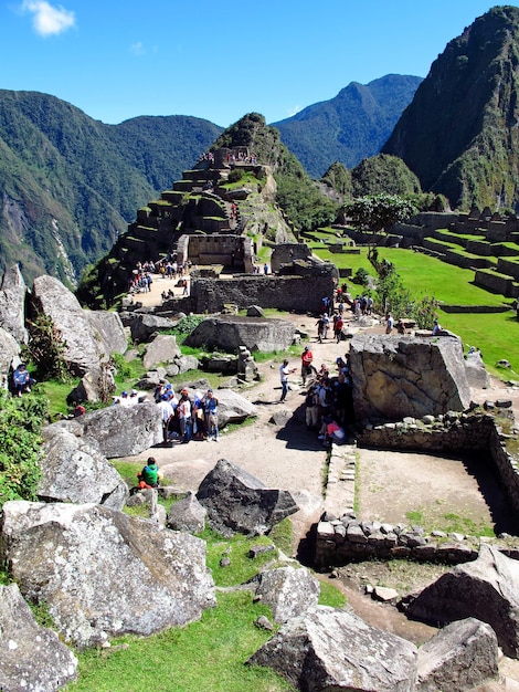 Machu Picchu ruins of Inca Empire in the Andes mountains Peru South America