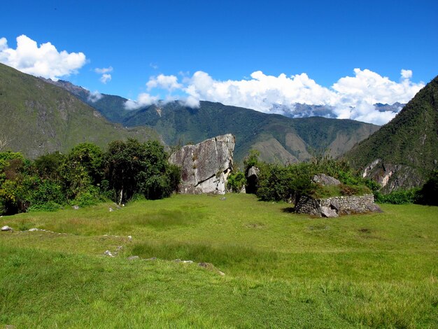 Machu Picchu ruins of Inca Empire in the Andes mountains Peru South America