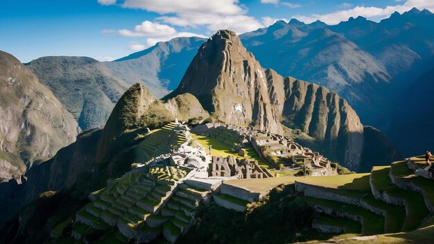 Machupicchu inca ruins in cusco peru unesco world heritage site