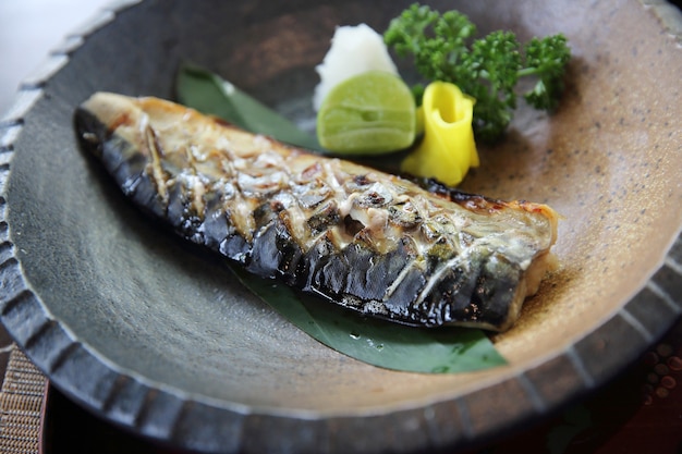 Mackerel with rice Japanese style food