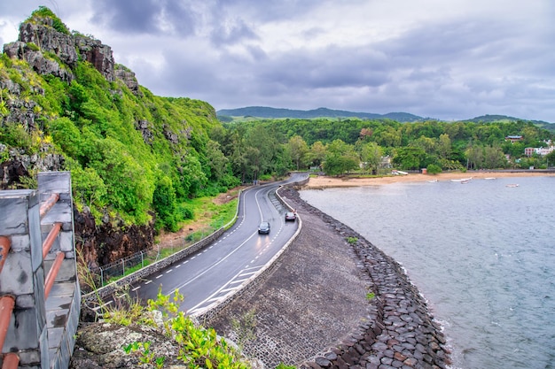 Strada del punto di vista di maconde nell'isola di mauritius.