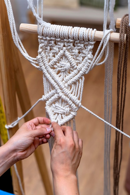 Macrame Workshop Crafted Beauty Women Creating Macrame Delicacies in Workshop