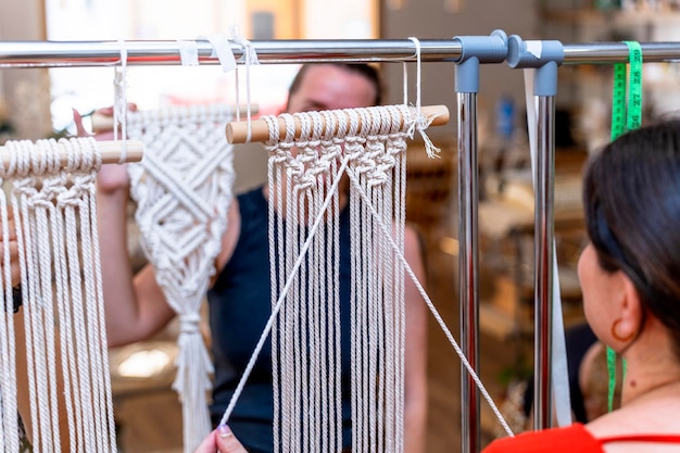 Macrame Workshop Macrame Marvels Women Crafting Intricate Textile Art in Workshop