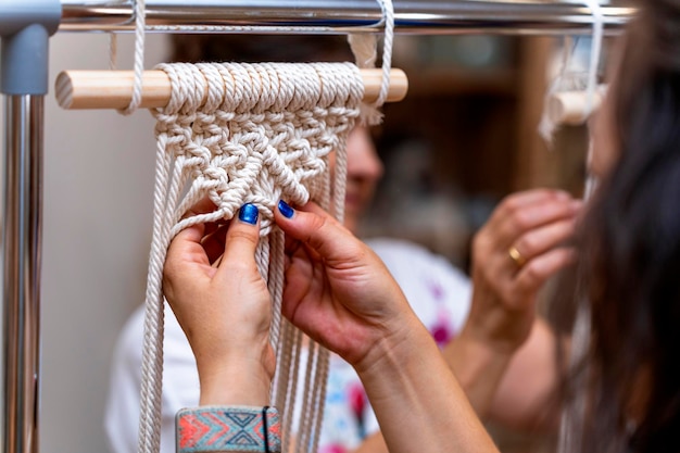 Macrame Workshop Macrame Studio Women Creating Exquisite Textile Art