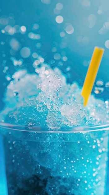 Macro-beeld van koud slushy verpletterd ijs drankje