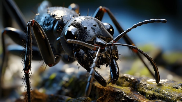 macro black ant insect