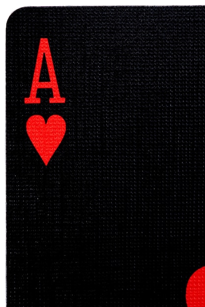 Macro of the black letter from the ace of hearts