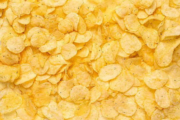 Макрофотография картофельных чипсов