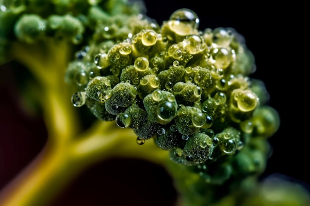 Macro broccoli shot Organisch koken Genereren Ai