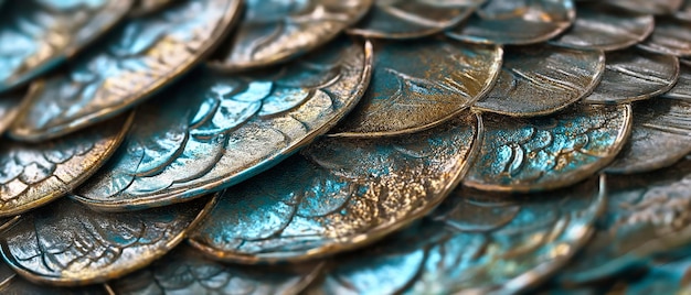 Foto macro close-up fotografie van zilverachtige zeemeermin schubben