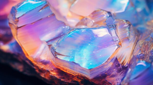 Macro close up of shiny beautiful opal crystal background