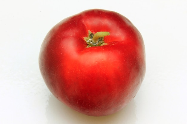 macro, closeup acerola organic fresh, isolated on white background