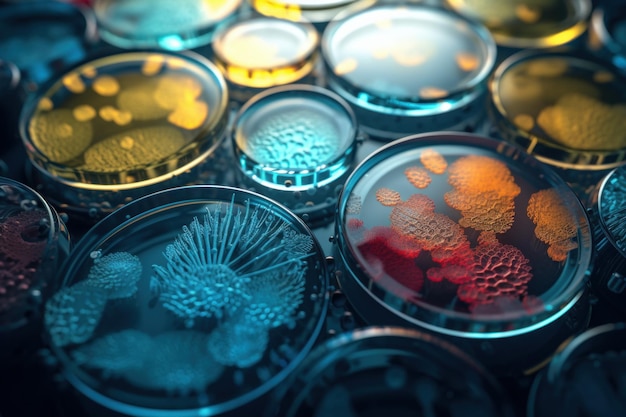 Macro closeup bacteria Generate Ai